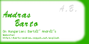 andras barto business card